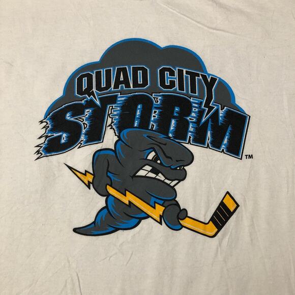 Men’s White Quad City Storm Graphic Tee - Picture 3 of 5